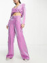 Something New X Madeleine Pedersen cargo pant co-ord in iridescent purple