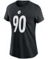 ფოტო #2 პროდუქტის Women's T.J. Watt Black Pittsburgh Steelers Name Number T-shirt