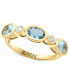 ფოტო #1 პროდუქტის EFFY® Aquamarine (1-1/6 ct. t.w.) & Diamond (1/10 ct. t.w.) Bezel Ring in 14k Gold