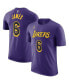 ფოტო #1 პროდუქტის Men's LeBron James Purple Los Angeles Lakers 2022/23 Statement Edition Name and Number T-shirt