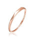Classy Sterling Silver with Rose Gold Plating Bangle Bracelet