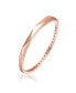 Classy Sterling Silver with Rose Gold Plating Bangle Bracelet Розовый - фото #1