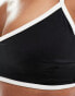 Фото #4 товара ASOS DESIGN mix and match contrast binding hidden underwire crop bikini in black