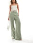 Фото #10 товара ASOS DESIGN tailored relaxed dad trouser with linen in khaki