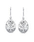 ფოტო #2 პროდუქტის Small Round Circle Family Tree Of Life Stud Earrings For Women Nature Wishing Tree Sterling Silver