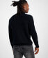 Фото #2 товара Men's Faux-Leather-Trim Mock-Neck Sweater, Created for Macy's