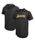 Фото #2 товара Men's Threads Heathered Black Los Angeles Lakers Wordmark Tri-Blend Hoodie T-shirt