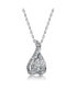 ფოტო #2 პროდუქტის Stylish Sterling Silver White Gold Plated Cubic Zirconia Pendant