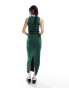 Фото #8 товара ASOS DESIGN v neck sleeveless with stripe detail maxi dress in green