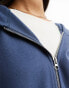 ASOS DESIGN supersoft boxy zip through hoodie in blue