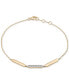 Diamond & Polished Bar Bracelet (1/10 ct. t.w.) in 14k Gold, Created for Macy's