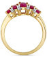 ფოტო #3 პროდუქტის Ruby (1-3/4 ct. t.w.) & Diamond (1/20 ct. t.w.) Oval Cluster Ring in 10k Gold