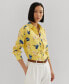 ფოტო #1 პროდუქტის Women's Floral Roll-Tab Shirt, Regular & Petite