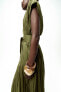 Фото #7 товара Платье из жатой ткани с поясом — zw collection ZARA