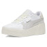 Фото #2 товара Puma Cali Wedge Thrifted Platform Lace Up Womens White Sneakers Casual Shoes 39