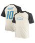 Фото #1 товара Men's Justin Herbert Oatmeal Los Angeles Chargers Big and Tall Player Name and Number Raglan T-shirt