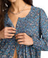 Women's Printed Pintucked Button-Front Top