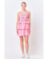 Women's Ruffle tiered Mini Dress with Ties