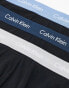 Calvin Klein Cotton Stretch 3 pack low rise trunk with coloured waistband in black Черный, XS - W24-27 - фото #3