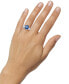 Cubic Zirconia Blue Halo Statement Ring in Sterling Silver