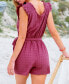 ფოტო #2 პროდუქტის Women's Purple Plunging Loose Leg Romper