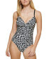 Фото #1 товара Calvin Klein Women s Twist Tummy Control One Piece Swimsuit Black Size 4