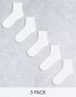 ASOS DESIGN 5 pack ankle socks in white