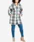Фото #3 товара Plus Size Check Collared Shacket Jacket