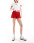 Фото #1 товара ASOS DESIGN shirred bloomer short in red