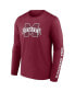 Men's Maroon Mississippi State Bulldogs Double Time 2-Hit Long Sleeve T-shirt Бордовый, M - фото #3