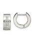 ფოტო #1 პროდუქტის Stainless Steel Brushed Polished CZ Cross Hinged Hoop Earrings