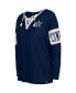 Фото #3 товара Women's Navy Dallas Cowboys Lace-Up Notch Neck Long Sleeve T-shirt