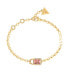 Modern Gold Plated Shiny Padlock Bracelet JUBB02195JWYGPKS