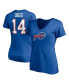 ფოტო #1 პროდუქტის Women's Stefon Diggs Royal Buffalo Bills Player Icon Name and Number V-Neck T-shirt