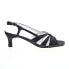 Фото #1 товара David Tate Rosette Womens Black Leather Hook & Loop Strap Heels Shoes 4