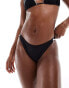 Kaiia high leg contrast bow detail bikini bottoms co-ord in black