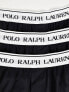 Polo Ralph Lauren 3 pack woven boxers in black with logo waistband