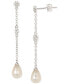 Silver-Tone Freshwater Pearl (7mm) Drop Earrings