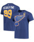 Фото #2 товара Men's Wayne Gretzky Blue St. Louis Blues Authentic Stack Retired Player Nickname Number T-shirt