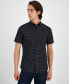 Фото #1 товара Men's Short Sleeve Button-Front Double Dash Print Shirt