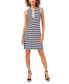 Petite Striped Sleeveless Polo Dress
