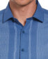 ფოტო #4 პროდუქტის Men's Linen Blend Gradient Panel Short Sleeve Button-Down Shirt