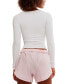 ფოტო #2 პროდუქტის Women's Love Letter Textured Long-Sleeve Top