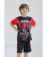 ფოტო #2 პროდუქტის Little Boys Avengers Captain America Iron Man Venom Hulk Cosplay Athletic T-Shirt and Shorts Outfit Set to