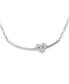 Фото #1 товара Giani Bernini cubic Zirconia Heart Curved Bar Collar Necklace, 16" + 2" extender, Created for Macy's