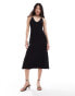 & Other Stories halter neck midi dress with strappy back detail in black