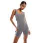 ASOS 4505 seamless square neck unitard with inner bra in washed grey