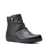 Clarks Cheyn Zoe 26153011 Womens Black Wide Leather Ankle & Booties Boots 7