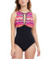Фото #1 товара Profile By Gottex Palm Springs High Neck Cut Out One-Piece Women's