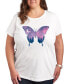 ფოტო #1 პროდუქტის Trendy Plus Size Cosmic Butterfly Graphic T-shirt